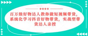 百万级好物达人教你做短视频带货,系统化学习抖音好物带货,实战型带货达人亲授-网赚项目众筹网
