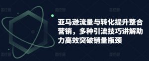 亚马逊流量与转化提升整合营销,多种引流技巧讲解助力高效突破销量瓶颈-网赚项目众筹网