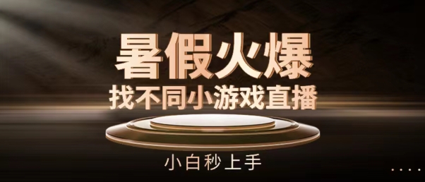 暑假火爆找不同小游戏直播间，小白秒上手【揭秘】-网赚项目众筹网