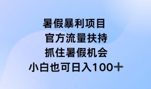 暑假暴利直播项目,官方流量扶持,把握暑假机会【揭秘】-网赚项目众筹网