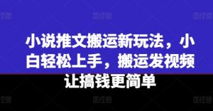 小说推文搬运新玩法,小白轻松上手,搬运发视频让搞钱更简单-网赚项目众筹网