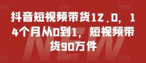 抖音短视频带货12.0,14个月从0到1,短视频带货90万件-网赚项目众筹网