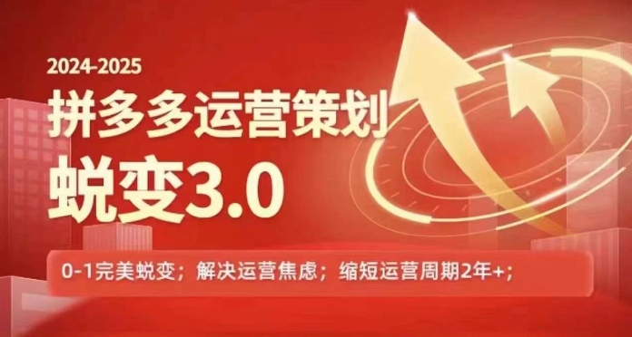 2024-2025拼多多运营策略蜕变3.0，0~1完美蜕变，解决信息焦虑-网赚项目众筹网