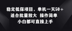稳定低保项目,单机一天50+适合批量放大 操作简单 小白都可直接上手【揭秘】-网赚项目众筹网