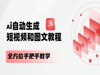 AI自动生成短视频和图文课程，全方位手把手教学-网赚项目众筹网