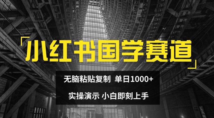 小红书国学赛道，无脑粘贴复制，单日1K，实操演示，小白即刻上手【揭秘】-网赚项目众筹网