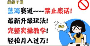 超级干货,蓝海赛道-禁止废话,最新升级玩法,完整实操教学,轻松月入过万【揭秘】-网赚项目众筹网