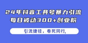 24年抖音工具号暴力引流,每日被动300+创业粉,创业粉捷径,卷死同行【揭秘】-网赚项目众筹网