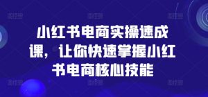 小红书电商实操速成课,让你快速掌握小红书电商核心技能-网赚项目众筹网