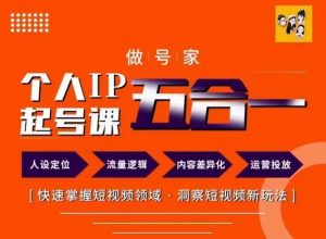 做号家的个人IP起号方法,快去掌握短视频领域,洞察短视频新玩法,68节完整-网赚项目众筹网