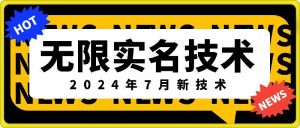 无限实名技术(2024年7月新技术),最新技术最新口子,外面收费888-3688的技术-网赚项目众筹网