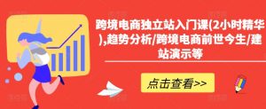 跨境电商独立站入门课(2小时精华),趋势分析/跨境电商前世今生/建站演示等-网赚项目众筹网