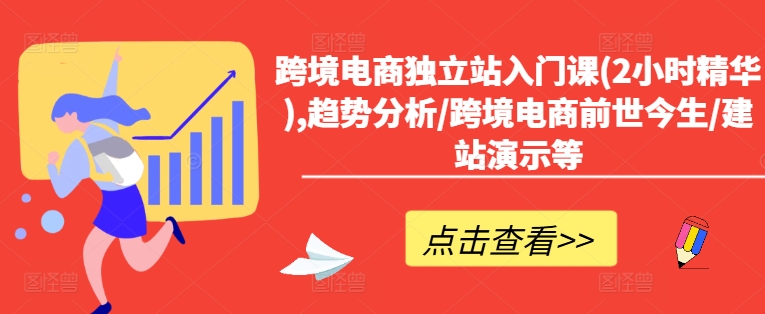 跨境电商独立站入门课(2小时精华),趋势分析/跨境电商前世今生/建站演示等-网赚项目众筹网