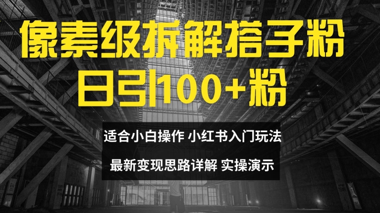 像素级拆解搭子粉，日引100+，小白看完可上手，最新变现思路详解【揭秘】-网赚项目众筹网