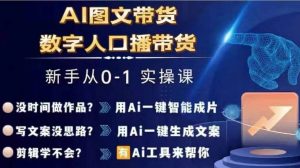 Ai图文带货+数字人口播带货,从0~1实操体系课-网赚项目众筹网