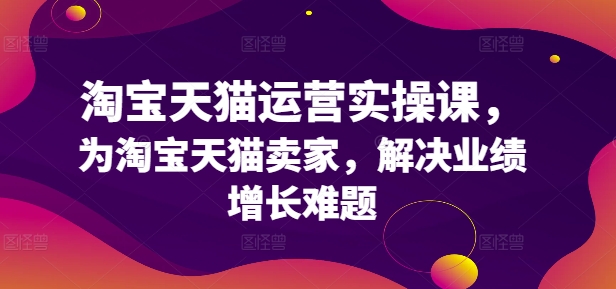 淘宝天猫运营实操课，为淘宝天猫卖家，解决业绩增长难题-网赚项目众筹网