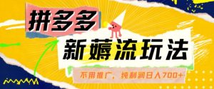 拼多多最新薅流玩法,无需开车推广,纯靠自然流吃饭-单纯赚50+利润,日入700+【揭秘】-网赚项目众筹网