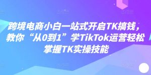跨境电商小白一站式开启TK搞钱，教你“从0到1”学TikTok运营轻松掌握TK实操技能-网赚项目众筹网