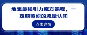 地表最强引力魔方课程,一定颠覆你的流量认知-网赚项目众筹网