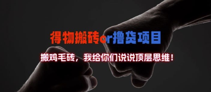 得物搬砖撸货项目?掰下数据，我给你们说说顶层思维【揭秘】-网赚项目众筹网