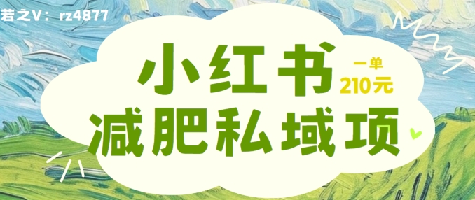 小红书减肥粉，私域变现项目，一单就达210元，小白也能轻松上手【揭秘】-网赚项目众筹网