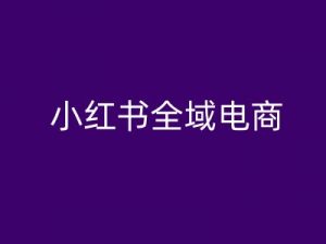 小红书全域电商,小红书电商教程-网赚项目众筹网