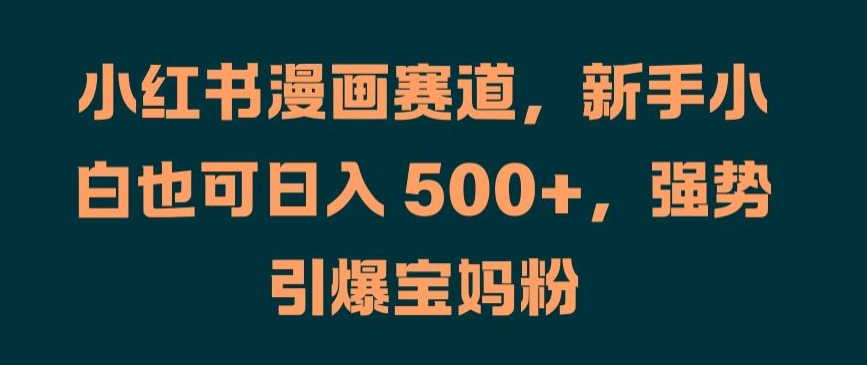 小红书漫画赛道，新手小白也可日入 500+，强势引爆宝妈粉【揭秘】-网赚项目众筹网