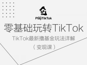 零基础玩转TiKToK变现课，TikTok最新撸基金玩法详解-网赚项目众筹网