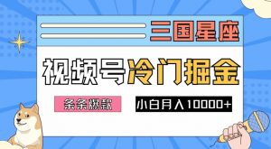 2024视频号三国冷门赛道掘金，条条视频爆款，操作简单轻松上手，新手小白也能月入1w-网赚项目众筹网