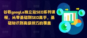谷歌google独立站SEO系列课程,从零基础到SEO高手,基础知识到高级技巧的覆盖-网赚项目众筹网