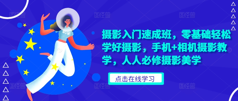 摄影入门速成班，零基础轻松学好摄影，手机+相机摄影教学，人人必修摄影美学-网赚项目众筹网