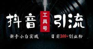 2024最新抖音工具号引流玩法，高效日引300+创业粉，当天变现5k，小白也可成为实战高手-网赚项目众筹网