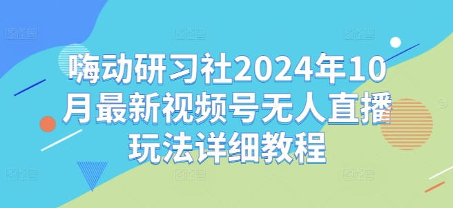 嗨动研习社2024年10月最新视频号无人直播玩法详细教程-网赚项目众筹网