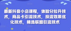 最新抖音小店课程,体验分拉升技术,商品卡引流技术,投流效果优化技术,精选联盟引流技术-网赚项目众筹网
