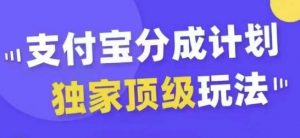 支付宝分成计划独家顶级玩法,从起号到变现,无需剪辑基础,条条爆款,天天上热门-网赚项目众筹网