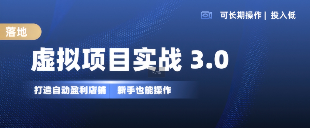 虚拟项目实战3.0，打造自动盈利店铺，可长期操作投入低，新手也能操作-网赚项目众筹网