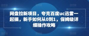 网盘拉新项目,夸克百度uc迅雷一起搞,新手如何从0到1,保姆级详细操作攻略-网赚项目众筹网