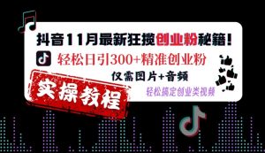 抖音11月最新狂揽创业粉秘籍,轻松日引300+精准创业粉,仅需图片+音频,轻松搞定创业类视频-网赚项目众筹网