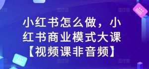 小红书怎么做,小红书商业模式大课【视频课非音频】-网赚项目众筹网