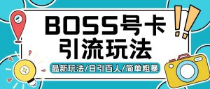 Boss直聘流量卡引流变现玩法,日引200+创业粉【揭秘】-网赚项目众筹网