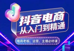 抖音电商从入门到精通,从账号、流量、人货场、主播、店铺五个方面,全面解析抖音电商核心逻辑-网赚项目众筹网