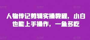 人物传记剪辑实操教程,小白也能上手操作,一鱼多吃-网赚项目众筹网