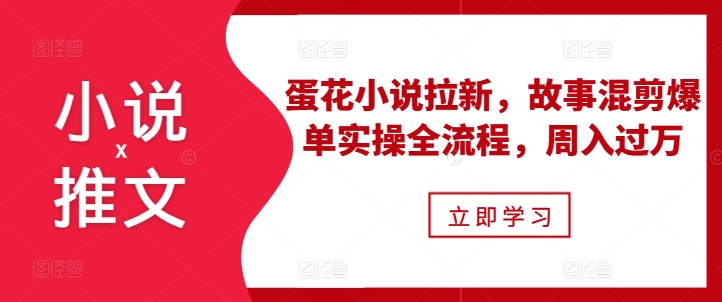 小说推文之蛋花小说拉新，故事混剪爆单实操全流程，周入过万-网赚项目众筹网