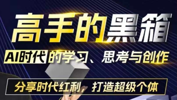高手的黑箱：AI时代学习、思考与创作-分红时代红利，打造超级个体-网赚项目众筹网