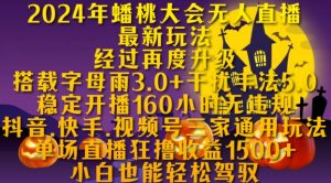 2024年蟠桃大会无人直播最新玩法,稳定开播160小时无违规,抖音、快手、视频号三家通用玩法【揭秘】-网赚项目众筹网