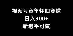 视频号童年怀旧赛道,日入300+,新老手可做【揭秘】-网赚项目众筹网