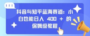 抖音与知乎蓝海赛道:小白也能日入 4张 的保姆级教程-网赚项目众筹网