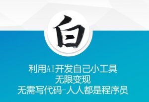 利用AI开发自己小工具 无限变现 无需写代码 人人都是程序员-网赚项目众筹网