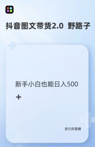 抖音图文带货野路子2.0玩法,暴力起号,单日收益多张,小白也可轻松上手【揭秘】-网赚项目众筹网