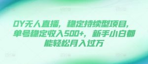 DY无人直播,稳定持续型项目,单号稳定收入500+,新手小白都能轻松月入过万【揭秘】-网赚项目众筹网
